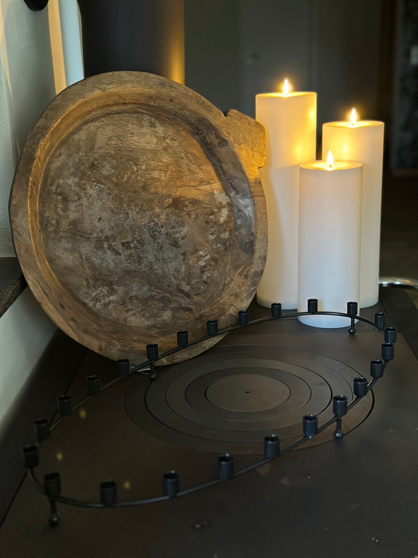 Kerzenhalter aus Metall, schwarz