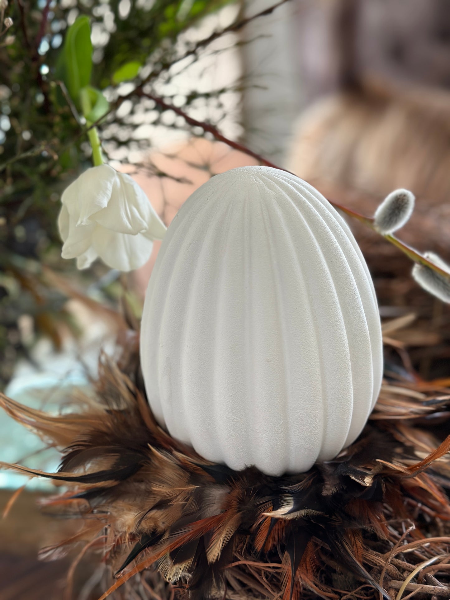 Ei Keramik weiß, groß