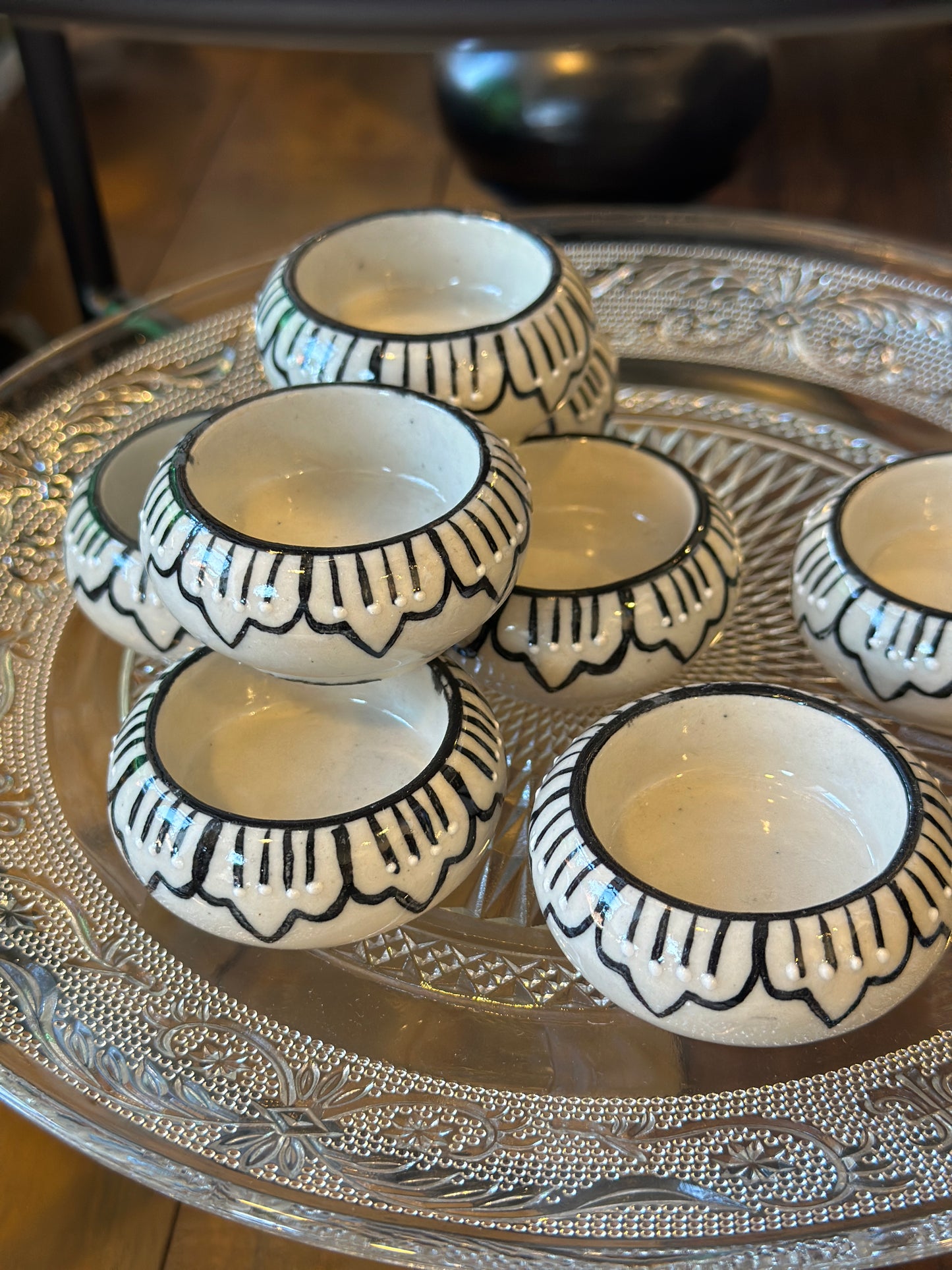 Teelichthalter rund, aus Keramik