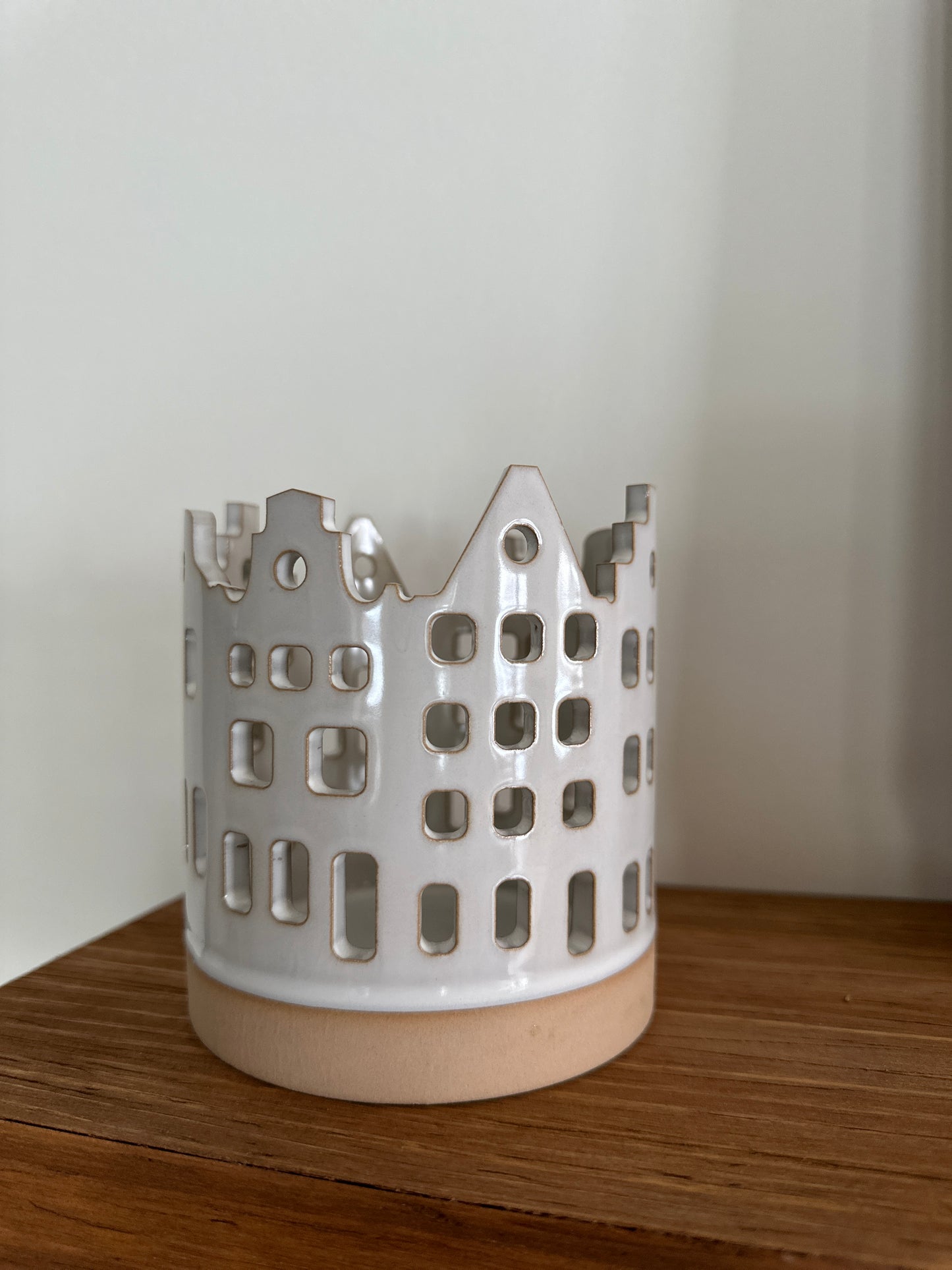 Windlicht grau/ beige