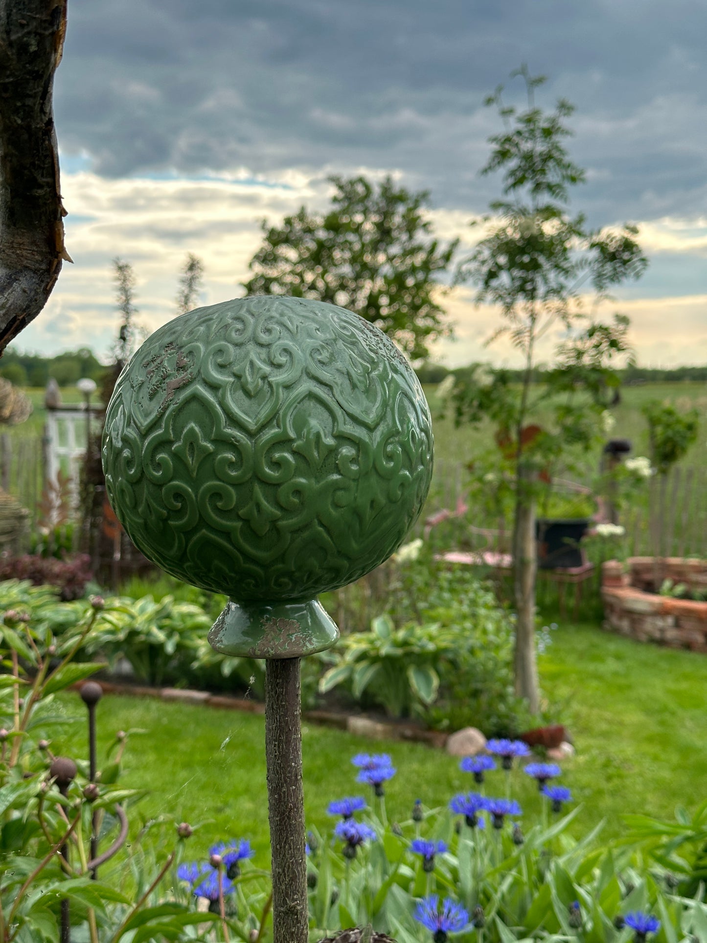Kugel/ Deko Kugel Steingut, grün