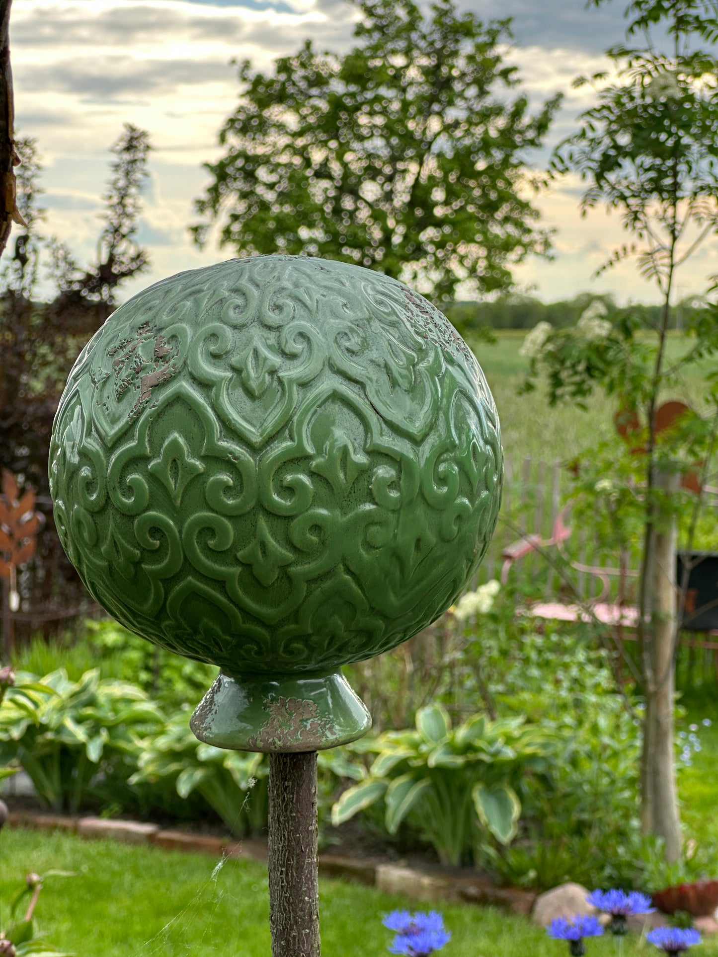 Kugel/ Deko Kugel Steingut, grün