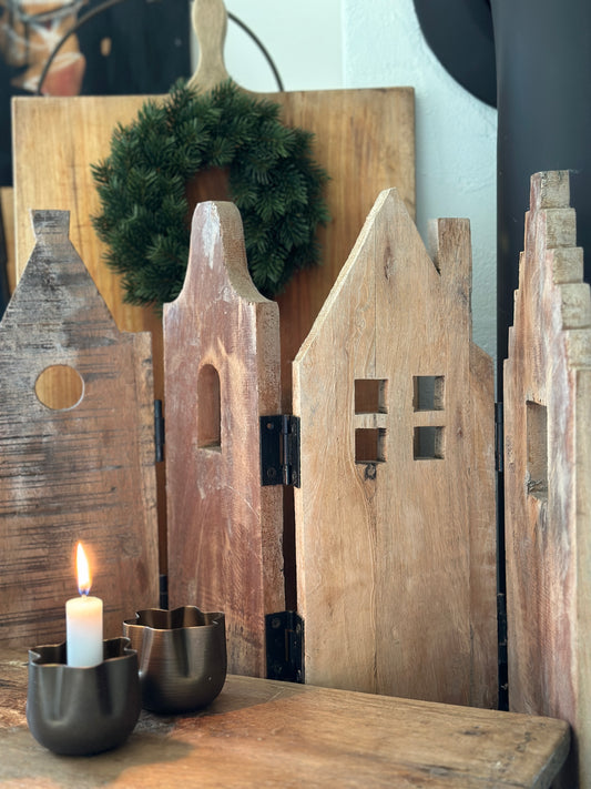 Haus/ faltbar mit Scharnieren, aus Holz