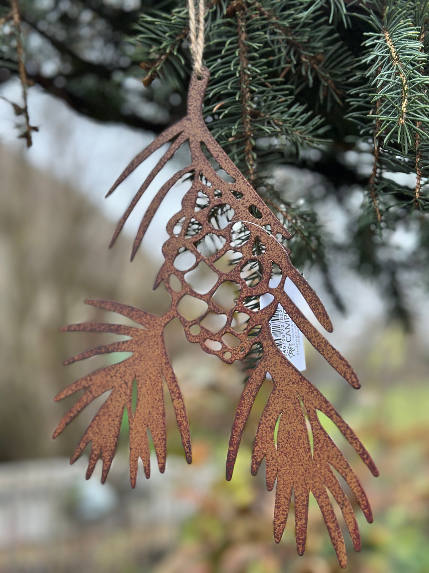 Deko Zweig, Metall, Rostoptik