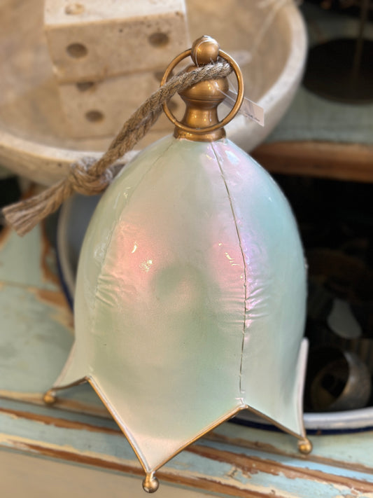 Glocke Metall weiß/ Gold