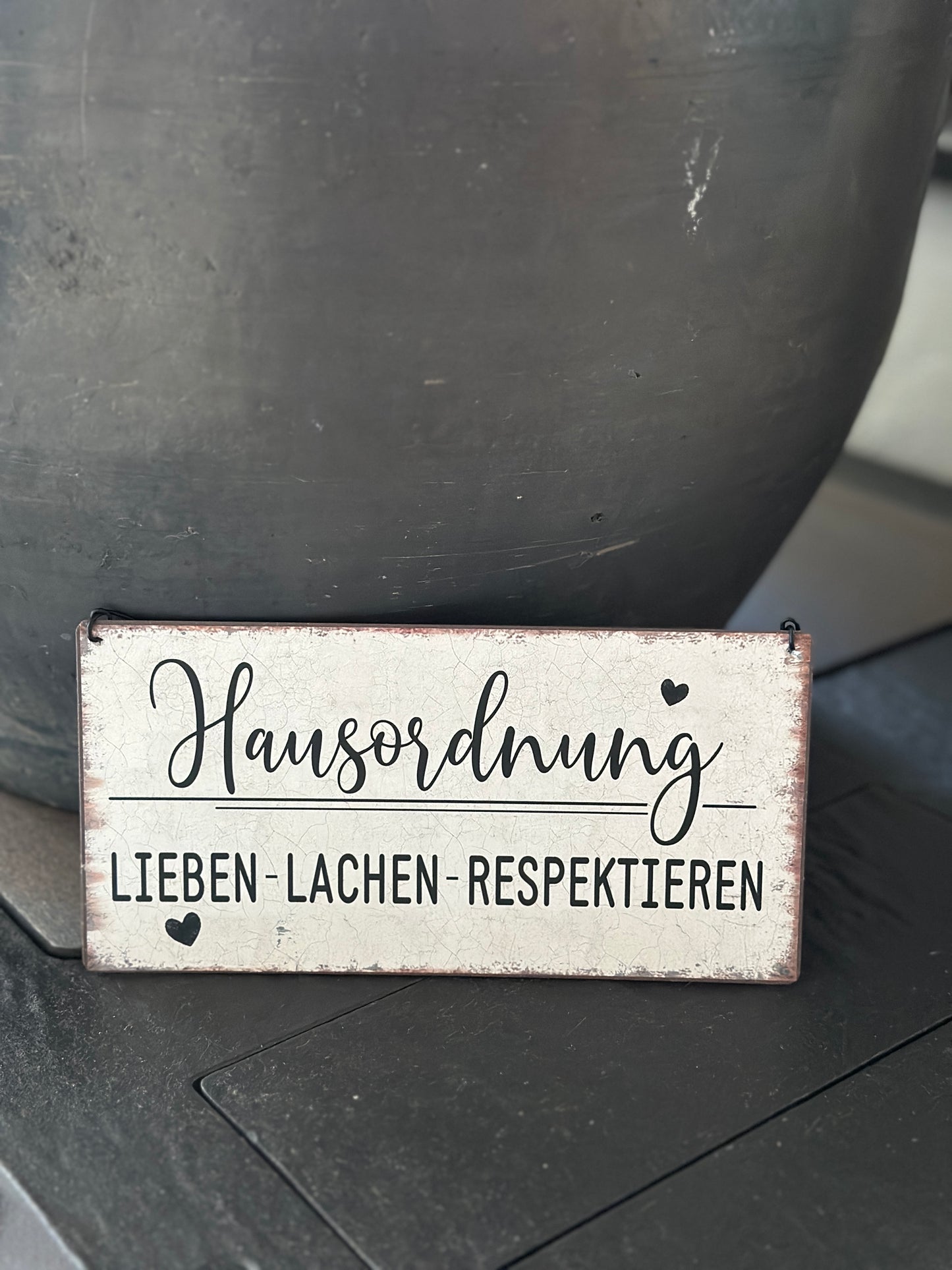Schild aus Metall 10x20cm.