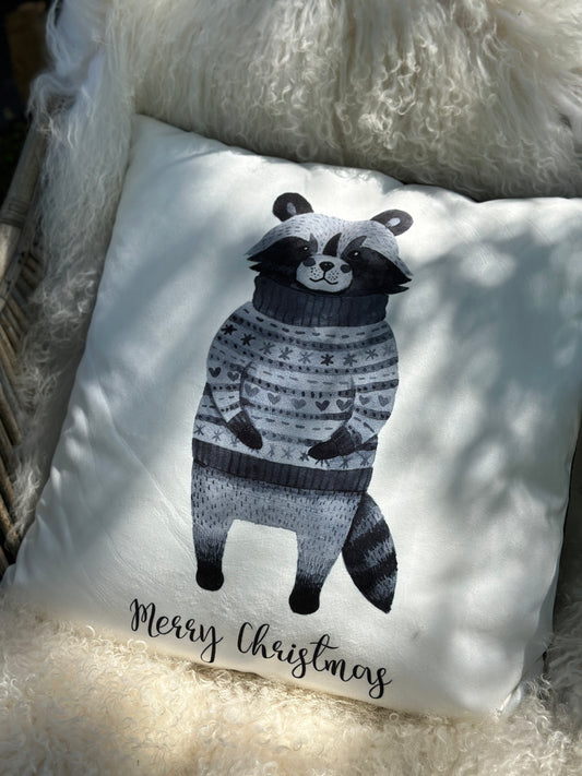 Kissen Waschbär 45x45cm.