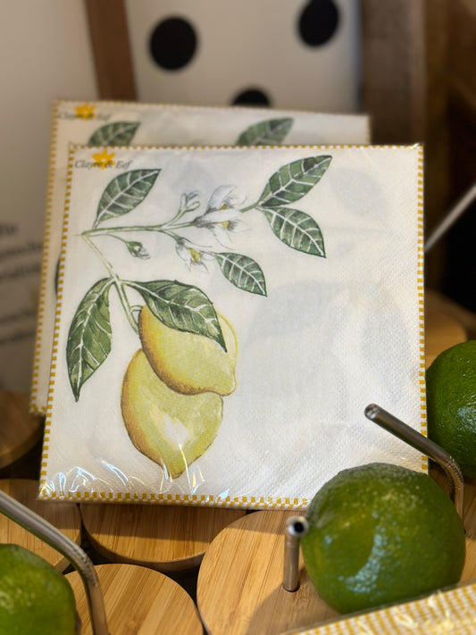 Servietten mit Zitronen 🍋 Muster