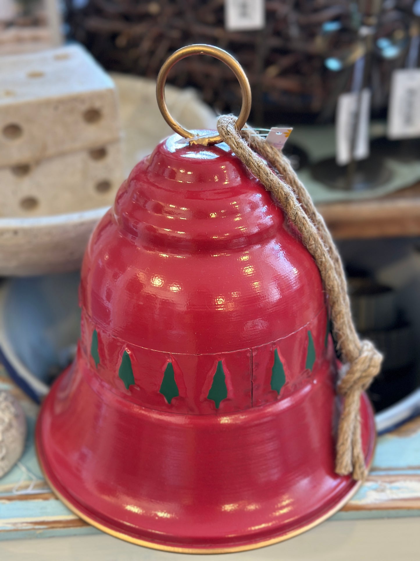 Glocke rot, Metall groß