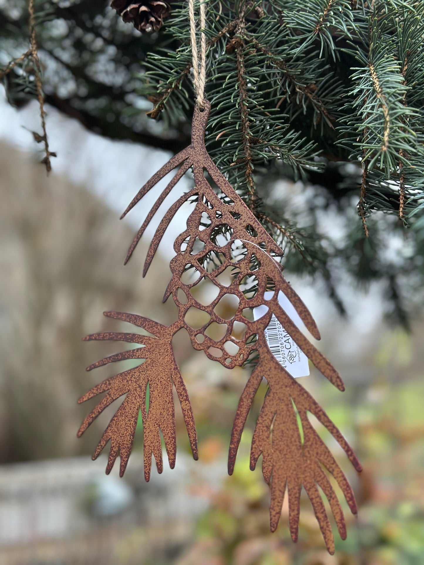 Deko Zweig, Metall, Rostoptik