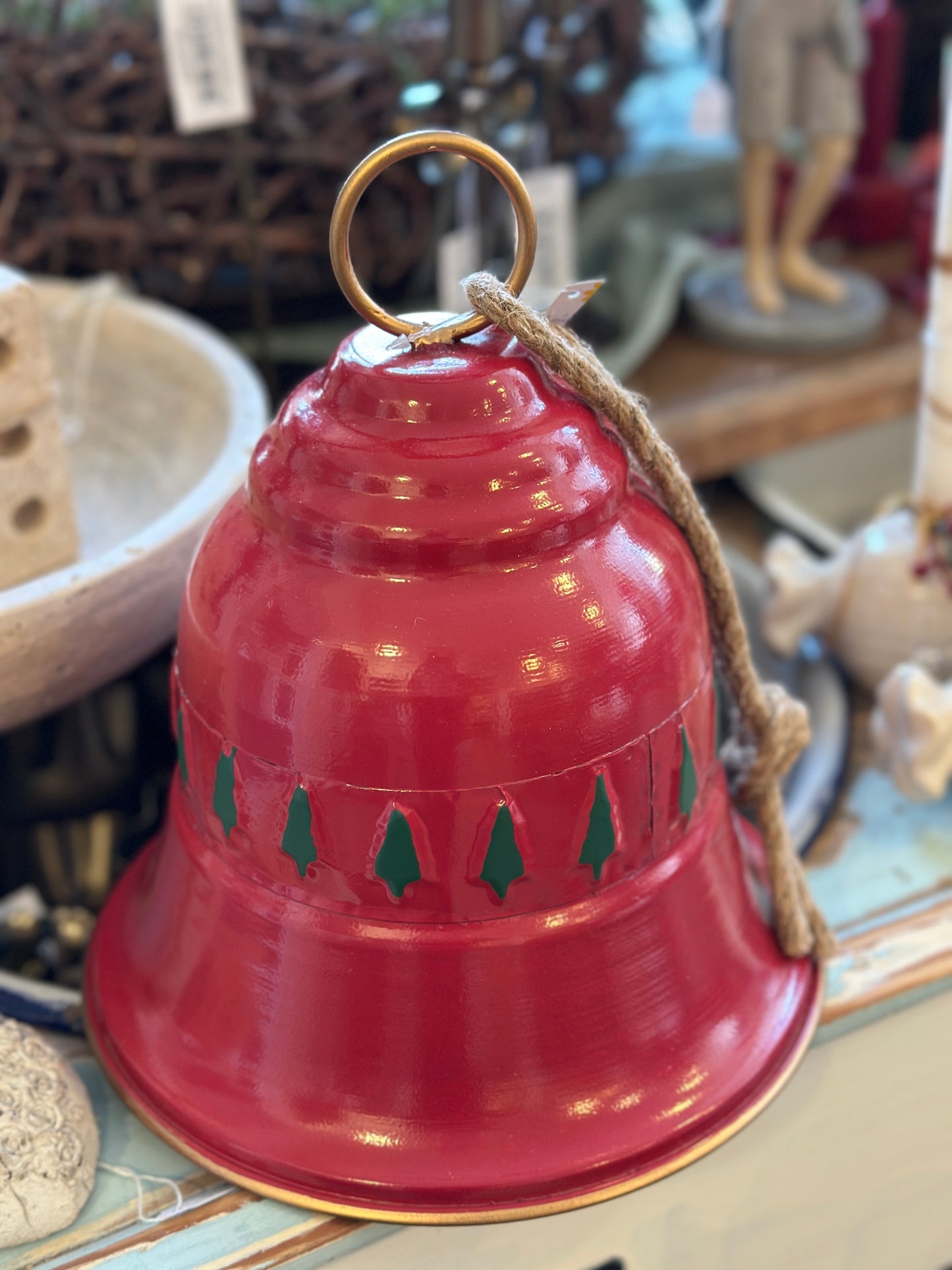 Glocke rot, Metall groß