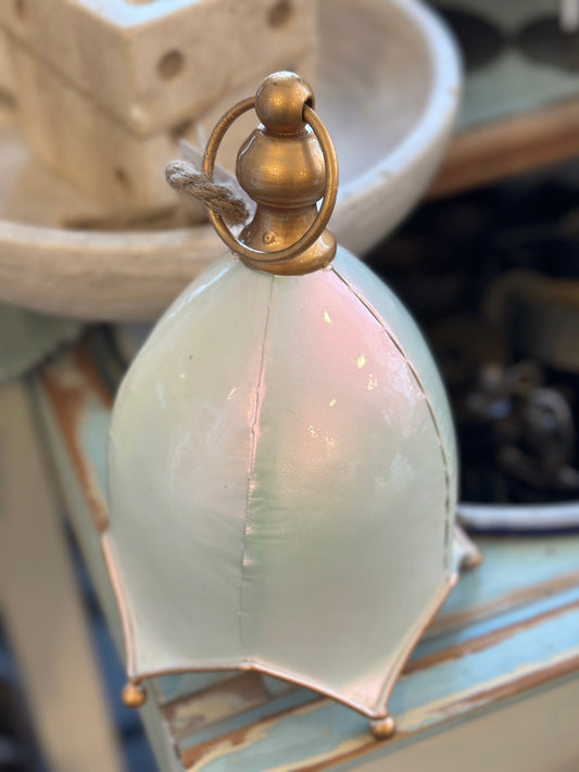 Glocke, Metall weiß/Gold