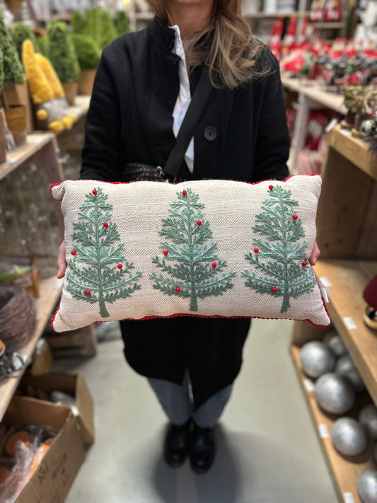 Kissen, creme/ grün