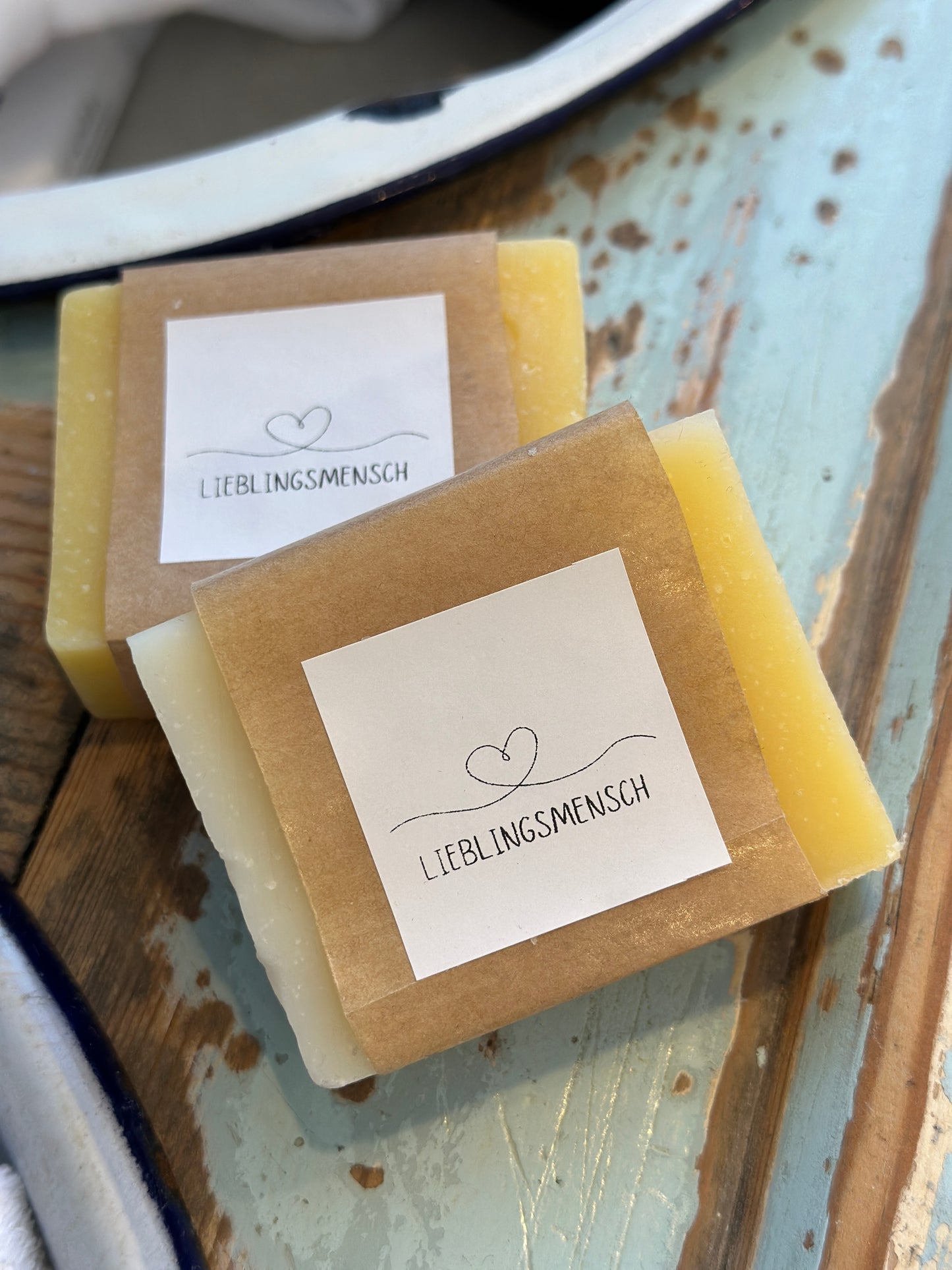 Seife, Lieblingsmensch/ Seife 100% natürliche, handgemachte Naturseife. Mango/ Mandarine. Ca. 90g