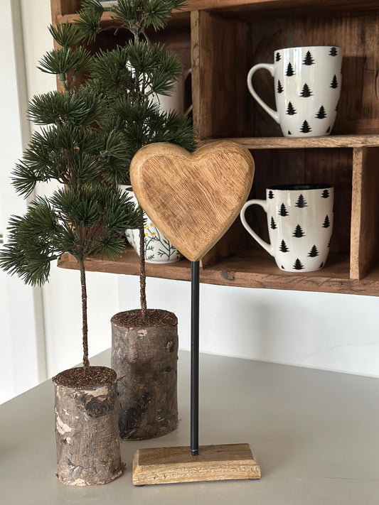 Herz Dekoration, Holz/ Metall