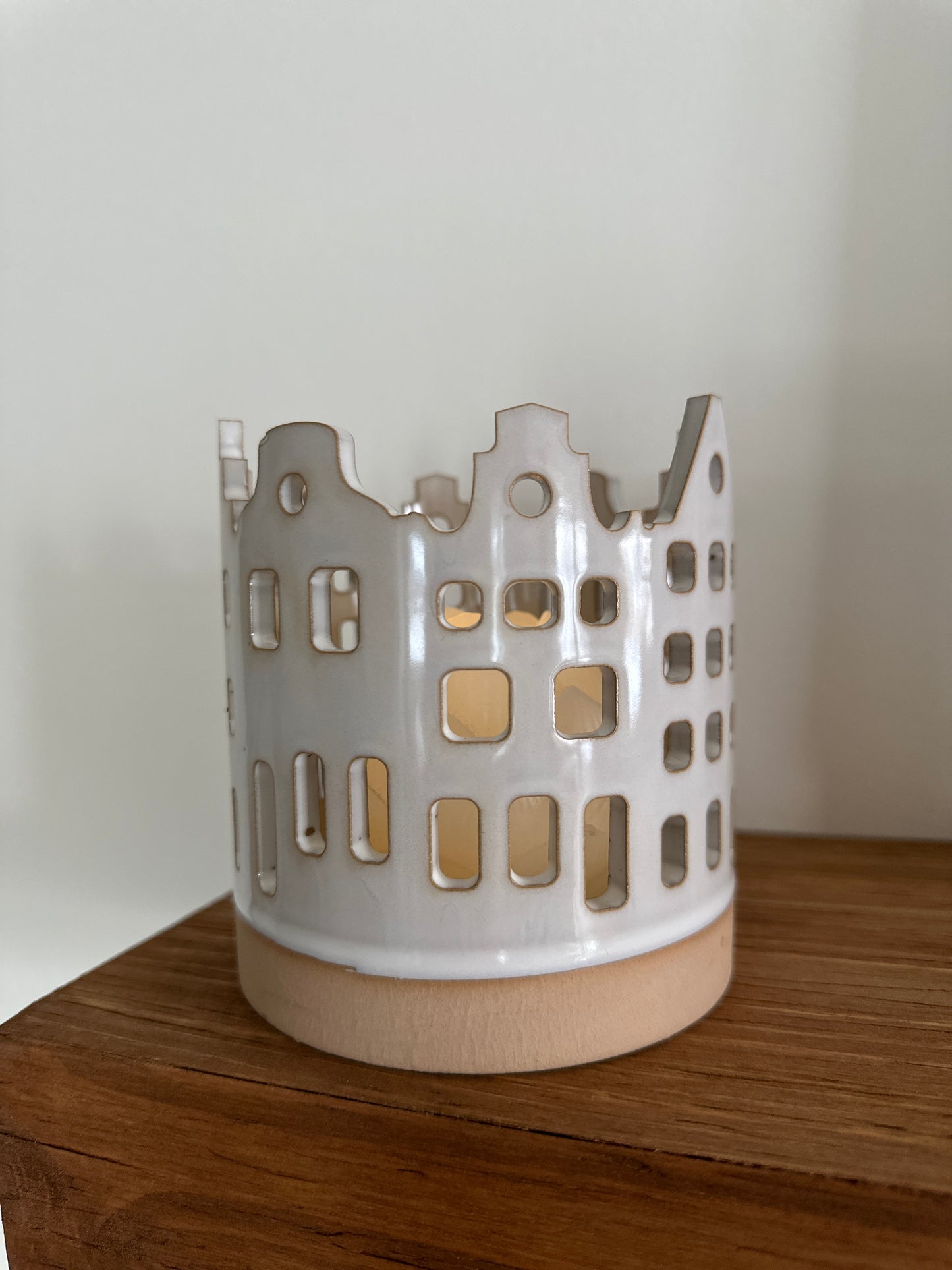 Windlicht grau/ beige