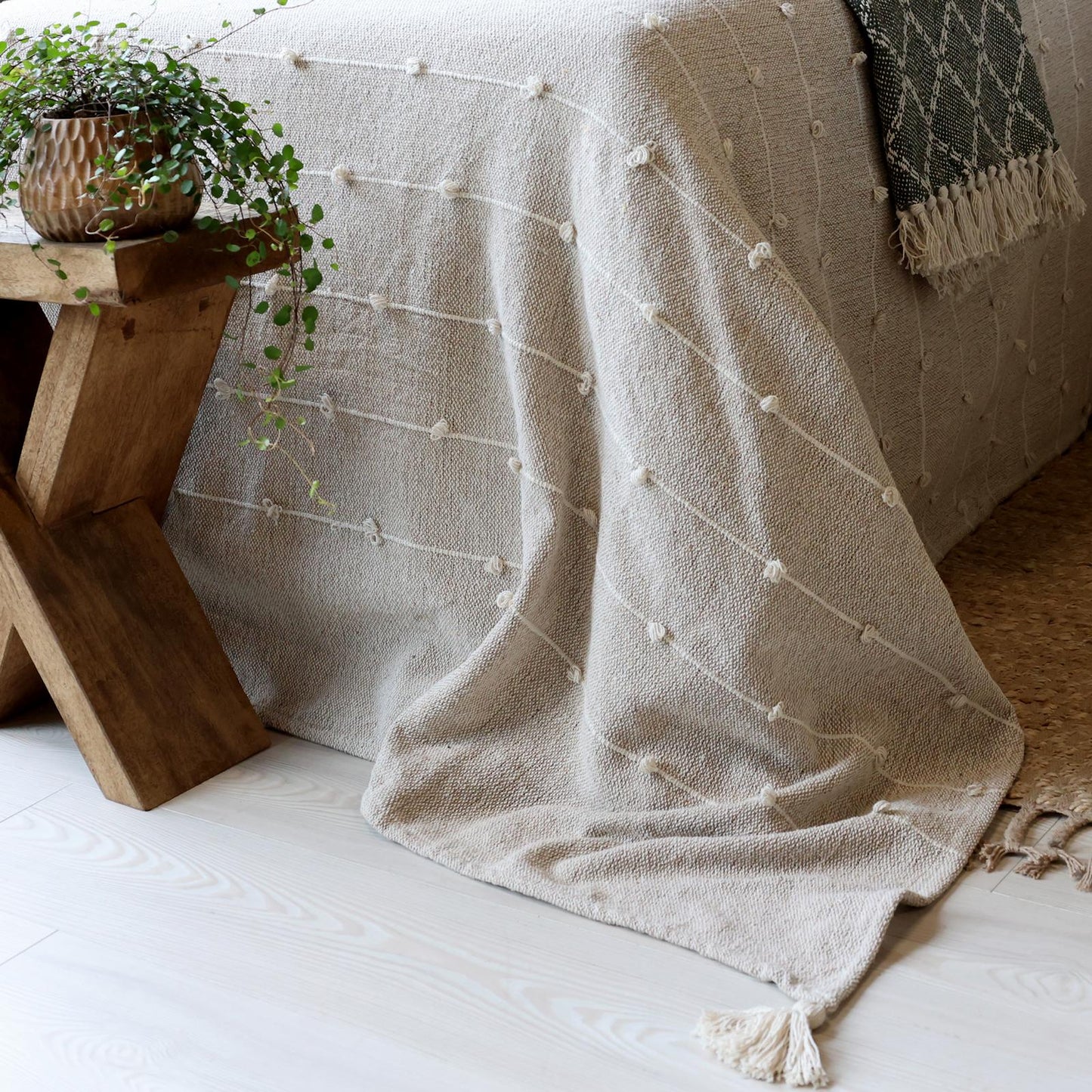 Bettdecke Garnüberschuss, 260x240cm. Latte