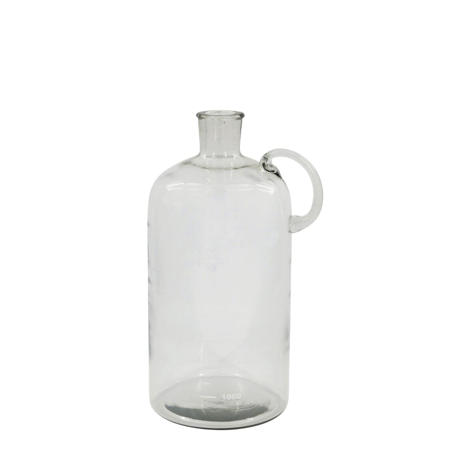 Flasche mit Messanzeige, durchsichtig/ klar H: 38cm. D: 18cm.