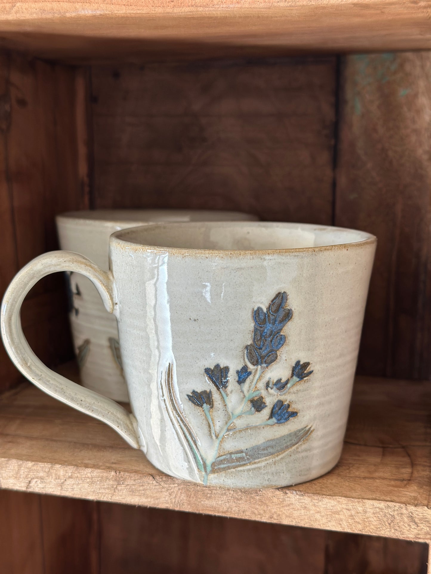 Becher/ Blumen Tasse, Steinzeug.